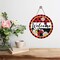 Summer Ladybug Front Door Sign, Daisy Flower Red Black Wood Door Hanger Outdoor Outside Porch Decor, Polka Dot Stripes Seasonal Wooden Wreath Indoor Wall Hanging Decoration